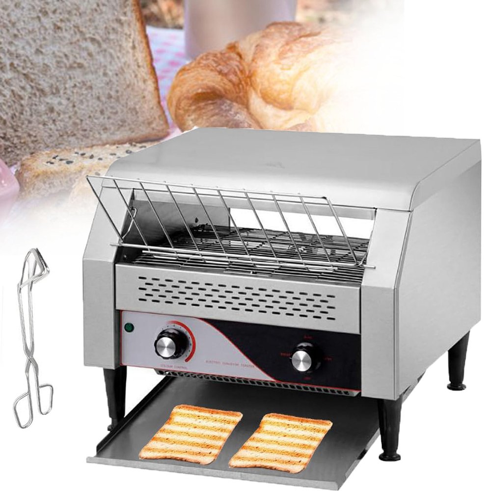 KJLYLPP Commercial Conveyor Toaster,Professional Toaster,300 Slices/Hour,Stainless Steel Industrial Toasters,with Adjustable Speed,Restaurant Bakery Equipment