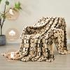 FY FIBER HOUSE Throw Blankets with Heart Checkered,Soft Warm Blankets for Lover Mom Father Friends Gifts,Washable Lightweight Fuzzy Blanket for Couch Sofa Bed All Season(Black Brown,90"x108") view 2