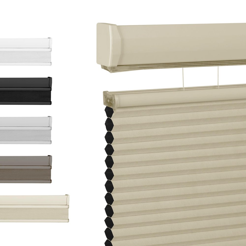 BERISSA Cordless Blackout Top Down Bottom Up Cellular Shades,Honeycomb Blinds Fabric Window Shades,Thermal Insulation Cellular Blinds,UV Protection Easy Install.Blackout-Beige,69" W x 56" H.