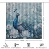 HDESDIS 4Pcs Cute Peacock Floral Shower Curtain Set with Rugs, Toilet Lid Cover and Bath Mat, Farmhouse Feather Fine Garden Bathroom Curtains Decor Shower Curtains, 72" x 72" view 2