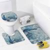HDESDIS 4Pcs Cute Peacock Floral Shower Curtain Set with Rugs, Toilet Lid Cover and Bath Mat, Farmhouse Feather Fine Garden Bathroom Curtains Decor Shower Curtains, 72" x 72" view 4