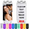 1000 Pack Custom Slim Can Coolers Sleeves Bulk Personalized Insulated Neoprene Can Cooler Drink Holder with Logo Image Text for Wedding Birthday Bachelor Party Favors view 1