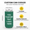 1000 Pack Custom Slim Can Coolers Sleeves Bulk Personalized Insulated Neoprene Can Cooler Drink Holder with Logo Image Text for Wedding Birthday Bachelor Party Favors view 2