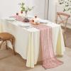 6 Pack Dusty Pink Valentine's Day Cheesecloth Table Runner 10FT Long Boho Gauze Table Runner Rustic Sheer Runner for Wedding Bridal Baby Shower Birthday Holiday Party Table Decor Easter Decorations view 3