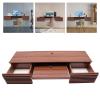 Floating Desk with Pull Out Drawer, Wall Mounted Desk Laptop Computer Writing Study Table, Multifunctional Computer Workstation, Wall Organizer for Bedroom Study Room Small Space, 60"W (Brown) view 3