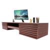 Floating Desk with Pull Out Drawer, Wall Mounted Desk Laptop Computer Writing Study Table, Multifunctional Computer Workstation, Wall Organizer for Bedroom Study Room Small Space, 60"W (Brown) view 4
