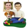 BLING-SURPRISE Custom Bobbleheads Figurines Boy and Dog Pet Fully Customizable with Polymer Clay Personalized Bobbleheads Gifts for Boyfriend Girlfriend Handmade Figurines view 1