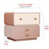 LYXWGRZD Nightstand, Bedside Desk with 2 Drawers, Bedside Cabinet, Super Fiber Leather, Can be rotated 360, All-in-one Floor Cabinet, for Home, Hallway or Hotel(Dark Blue+White,45cm/17.7in) view 2
