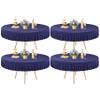 4 Pack Navy Blue Spandex Round Tablecloths for 72in Table, Stretchy Fitted 6FT Round Table Cloths, Wrinkle Free Table Cover with Skirt for Wedding Birthday Party Bridal Shower Banquet view 1