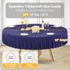 4 Pack Navy Blue Spandex Round Tablecloths for 72in Table, Stretchy Fitted 6FT Round Table Cloths, Wrinkle Free Table Cover with Skirt for Wedding Birthday Party Bridal Shower Banquet view 4