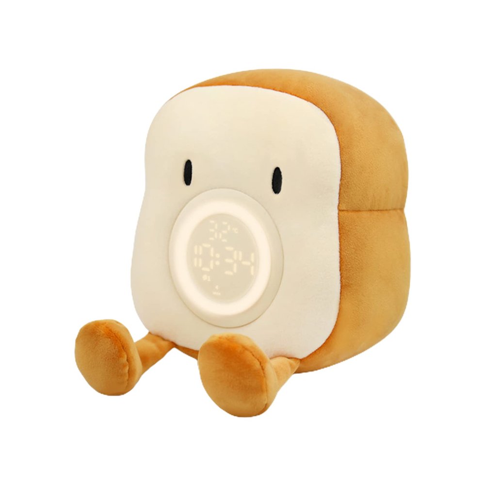 EPIPHQNY Digital Alarm Clock,Cartoon Plush Toast Alarm Clock for Creative LED Digital Clock Kids Desktop Electronic Clock with Vibration Function
