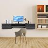 Floating Desk with Pull Out Drawer, Wall Mounted Desk Laptop Computer Writing Study Table, Multifunctional Computer Workstation, Wall Organizer for Bedroom Study Room Small Space, 60"W (Black) view 2