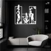 African Women Metal Wall Decor, African Art Wall Decor, Black Women Metal Wall Art, African American Metal Wall Art, Wall Decor for Living Room Bedromm, Metal Art Gifts (White, 24" x22"|60x55cm) view 1