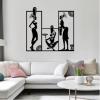 African Women Metal Wall Decor, African Art Wall Decor, Black Women Metal Wall Art, African American Metal Wall Art, Wall Decor for Living Room Bedromm, Metal Art Gifts (White, 24" x22"|60x55cm) view 2