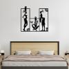 African Women Metal Wall Decor, African Art Wall Decor, Black Women Metal Wall Art, African American Metal Wall Art, Wall Decor for Living Room Bedromm, Metal Art Gifts (White, 24" x22"|60x55cm) view 3