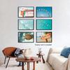 6 Pieces Beach Canvas Wall Art, Tropical Summer Coastal Posters, Colorful Beach Pictures Prints, Girly Nautical Surfs Up Sea Turtle Beach Vibe Art, California Beachy Sky Wheel Pictures 8x10in Unframed view 4