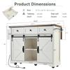 RUNNA Farmhouse Kitchen Island with Power Outlet, 2 Sliding Barn Door Kitchen Storage Island with Drop Leaf, Spice Rack Rolling Kitchen Cart on Wheels, for Home, Kitchen and Dining Room (White~47) view 3