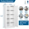 PEUKC Display Cabinet with Glass Doors, 71 Inches Metal Curio Storage Cabinets with 4 Adjustable Shelves, Locking Glass Cabinet Display Case for Home, Clinic, Pantry (White) view 2