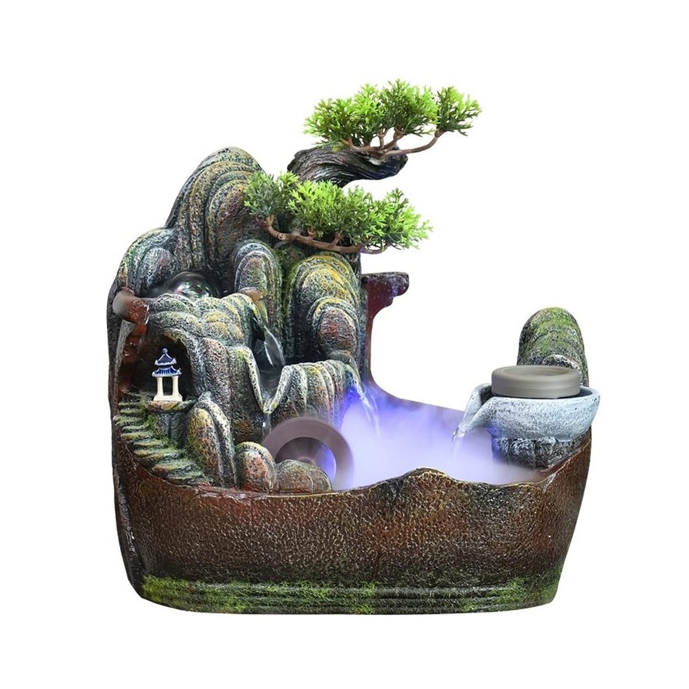 LOVULIFE Office Fountain Tabletop Water Fountain Indoor Relaxation Waterfall Decoration - for Living Room Desktop Home or Office Decor Water Fountain Decor
