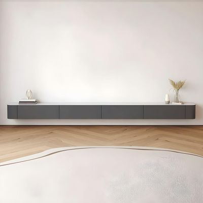 LAKIQ Modern Floating TV Media Stand with Drawers Wall Mounted Entertainment Center TV Console with Storage for Living Room Bedroom (Stone Top, Grey Color - 71" L x 8" W x 9.5" H)