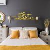 African Metal Wall Art, Metal Wall Decor, African Animals, Wall Hangings, Geometric Wall Art, Home Metal African Zoo Decor pcs for Living Room,Office,Bathroom (Gold, 19" x 7"/47x17cm) view 1