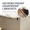 Iron Supports Front Mount Heavy-Duty Countertop L Bracket - Steel Mounting Support Bracket for Knee Walls, Kitchen Island Countertops, Breakfast Bars (Matte Black - 20" Deep x 12" High) view 3