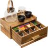Acacia Wood Tea Bag Organizer, Tea Organizers and Storage Box, Tea Caddy for Tea Bags Storage Drawer, Teabag Holder Container Boxes for Countertop, Tea Station Chest Display Wooden, Organizador De Te view 1