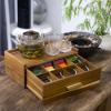 Acacia Wood Tea Bag Organizer, Tea Organizers and Storage Box, Tea Caddy for Tea Bags Storage Drawer, Teabag Holder Container Boxes for Countertop, Tea Station Chest Display Wooden, Organizador De Te view 4