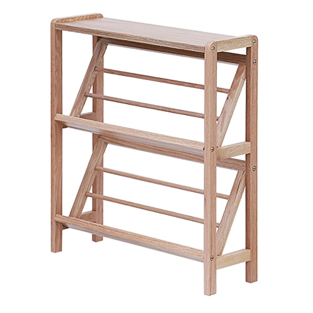 Wood Shoe Rack For Entryway - Space Saving Corner Shoe Organizer,Holds 10-15 Pairs Of Shoes & Boots,Stable & Durable