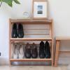 Wood Shoe Rack For Entryway - Space Saving Corner Shoe Organizer,Holds 10-15 Pairs Of Shoes & Boots,Stable & Durable view 2
