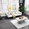 Goderfuu 2 Piece Living Room Table Set, Faux Marble Coffee Table and Silver End Table, Rectangular Luxury White and Silver Coffee Table Set of 2 with Stainless Steel Legs for Apartment Bedroom view 3