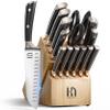KnifeSaga Knife Set with Block, Japanese 15 PCS Ultra Sharp Ktichen Knives Set, High Carbon Stainless Steel Knife Block Set with Sharpener, Professional Knives with Ergonomic Handle, Valentines Gift view 1