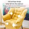 Living Room Lazy Chair with Ottoman & Armrest, Modern Comfy Folding Lounge Chair Reclining Sofa Leisure Chair Armchair with Footstool for Bedroom/Office/Hosting White-A1 view 4