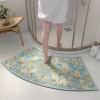 Generic Fast Drying Curved Bath Mat, Curved Bathroom Mat for Round and Corner Shower,Strong Absorbent Corner Bath Mat,Rubber Non-Slip Bottom Shower Mat for Outside Shower (B) view 1