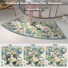 Generic Fast Drying Curved Bath Mat, Curved Bathroom Mat for Round and Corner Shower,Strong Absorbent Corner Bath Mat,Rubber Non-Slip Bottom Shower Mat for Outside Shower (B) view 3