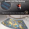 Generic Fast Drying Curved Bath Mat, Curved Bathroom Mat for Round and Corner Shower,Strong Absorbent Corner Bath Mat,Rubber Non-Slip Bottom Shower Mat for Outside Shower (B) view 4