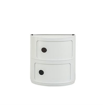 VHBVDFC Rounded Cabinet, Narrow Nightstand, Round Chest of 2/3/4 Drawers, Round End Table with Storage, for Living Room, Bedrooms, Bathroom, Narrow Space(White,32 * 40cm)
