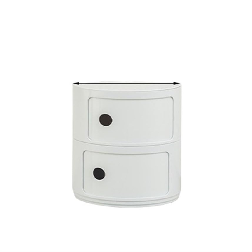 VHBVDFC Rounded Cabinet, Narrow Nightstand, Round Chest of 2/3/4 Drawers, Round End Table with Storage, for Living Room, Bedrooms, Bathroom, Narrow Space(White,32 * 40cm)