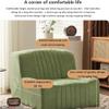 Bean Bag Chair with Foot Stool,Fluffy Lazy Sofa Chair with High Density Sponge Filling,Solid Wood Frame for Reading, Gaming Green-1 view 3