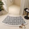 HomeLoft Basics Fast Drying Curved Bath Mat Bathroom Mat for Round Bathroom and Shower, Strong Absorbent Corner Bath Mat, Rubber Non-Slip Bottom (B) view 1