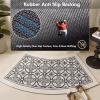HomeLoft Basics Fast Drying Curved Bath Mat Bathroom Mat for Round Bathroom and Shower, Strong Absorbent Corner Bath Mat, Rubber Non-Slip Bottom (B) view 2