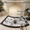 HomeLoft Basics Fast Drying Curved Bath Mat Bathroom Mat for Round Bathroom and Shower, Strong Absorbent Corner Bath Mat, Rubber Non-Slip Bottom (B) view 4