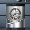 MLGB Wreath Bird Kitchen Decoration Stainless Steel Dishwasher Magnet Cover, Metal Dishwasher Sticker Magnetic Stainless Steel Wreath Bird Refrigerator Door Skin Cover (23" x 26" Magnetic) view 1