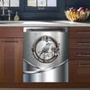 MLGB Wreath Bird Kitchen Decoration Stainless Steel Dishwasher Magnet Cover, Metal Dishwasher Sticker Magnetic Stainless Steel Wreath Bird Refrigerator Door Skin Cover (23" x 26" Magnetic) view 2