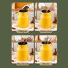 YISHUOYZBS Stainless Steel Storage Tank,Containers Airtight with Portable Handle, Large Kitchen Rice Canisters Bucket with Lids and Side Locking Clamp,Great for Flour Snacks Sugar Cereal-Yellow||12L view 2