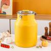 YISHUOYZBS Stainless Steel Storage Tank,Containers Airtight with Portable Handle, Large Kitchen Rice Canisters Bucket with Lids and Side Locking Clamp,Great for Flour Snacks Sugar Cereal-Yellow||12L view 4