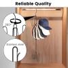 2Pcs Hat Hangers for Closet, Metal Hat Organizer 360Rotating Hat Rack, Practical Hat Holder Hold up to 60 Hats, Multifunctional Hat Stand 27.67.48 Inch with 4 Hooks for Home Dorm, Space Saving view 2