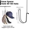 2Pcs Hat Hangers for Closet, Metal Hat Organizer 360Rotating Hat Rack, Practical Hat Holder Hold up to 60 Hats, Multifunctional Hat Stand 27.67.48 Inch with 4 Hooks for Home Dorm, Space Saving view 3
