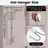 2Pcs Hat Hangers for Closet, Metal Hat Organizer 360Rotating Hat Rack, Practical Hat Holder Hold up to 60 Hats, Multifunctional Hat Stand 27.67.48 Inch with 4 Hooks for Home Dorm, Space Saving view 4