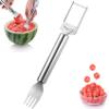 2-in-1 Stainless Steel Fruit Cutter, Watermelon Fork Slicer Cutter, Dual Head Watermelon Cuber Cutting Tool Knife Summer Fruit Cutting Fork for Home Party Camping Kitchen Gadget view 1